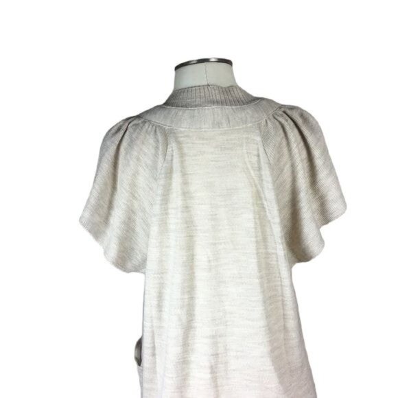 MOTH Anthropology Button Beige Sweater pockets L - Picture 3 of 7